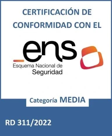 Certificación de conformidad con el Esquema Nacional de Seguridad, categoría media